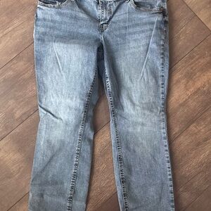 Women’s M Jeans by Maurices size 14W short, mid-rise slim straight fit